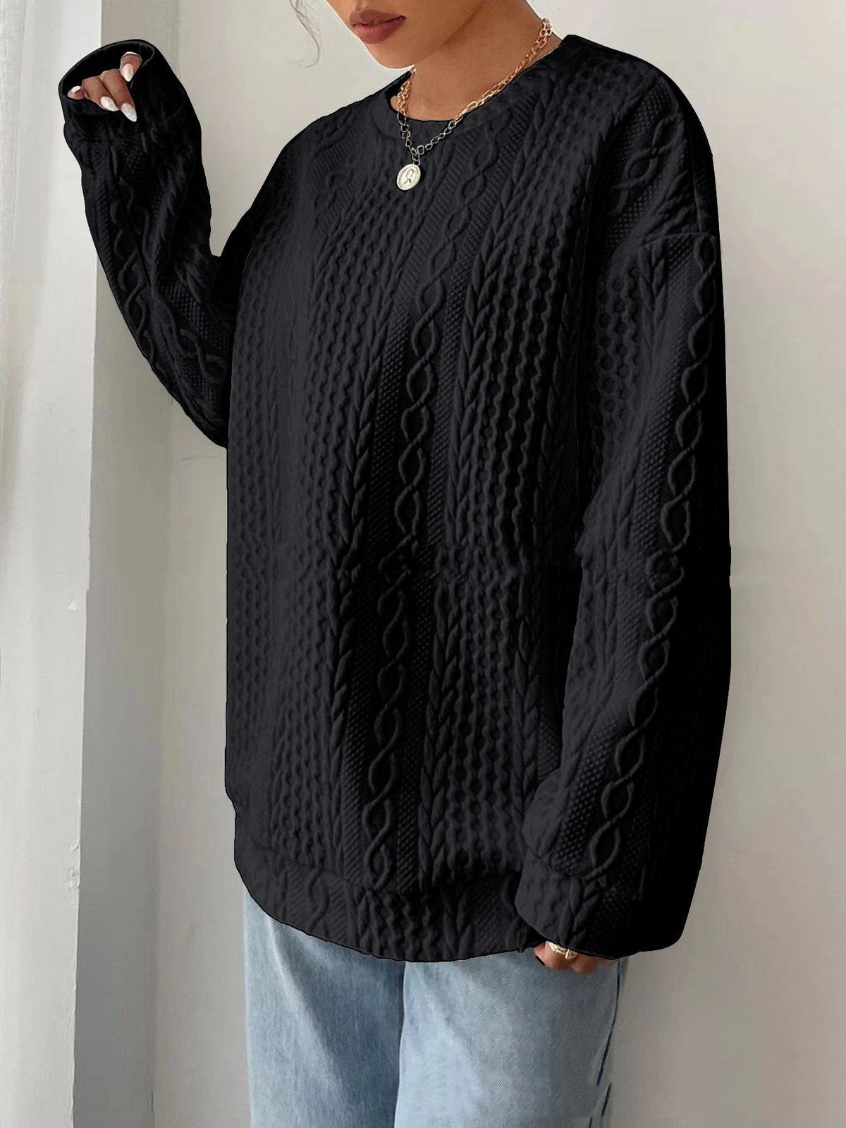 Women's Oversized Jacquard Hoodie