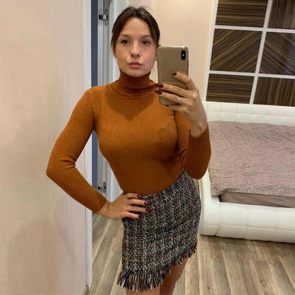 Women's High Neck Knit Sweater