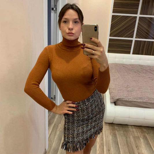Women's High Neck Knit Sweater